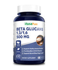 NusaPure Beta Glucans 500 mg | 120 Veggie Capsules | Beta 1,3, 1,6 D Glucan | Non-GMO, Gluten -Free, Vegan