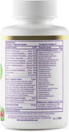 Paradise Herbs - Earth's BlendAÃƒâ€šÃ‚Â® | B-Complex with Nature's C | 60 Vegetarian Capsules