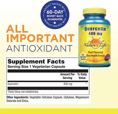 Nature's Life Quercetin 400 mg 100 Vegetarian Capsules