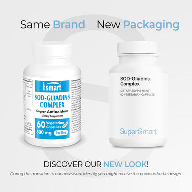Supersmart SODGliadins Complex 500 mg Per Day Melon Extract Powerful Antioxidant Supplement Immune System Booster Help Protect Tissues Cells NonGMO 60 Vegetarian Capsules