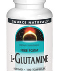 Source s L-Glutamine, Free Form Amino That Supports Metabolic Energy*, 500mg - 100 Capsules