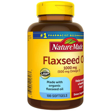 Nature Made Flaxseed Oil 1000Mg 100 Liquid Softgels (Pack Of 4)