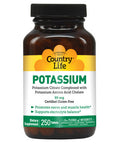 Country Life Potassium 99Mg 250 Tablets Certified Gluten Free