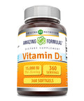 Amazing Formulas Vitamin D3 15000 Iu Supplement | 360 Softgels | Non-Gmo | Gluten Free