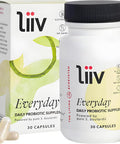 LiiV Premium Everyday Probiotic for Digestive & Immune Support, Pure S. boulardii for Women & Men, 5 Billion CFUs, Healthy MicroBiome Balance Vegetarian Capsules