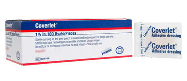 Bsn Medical 00303 Coverlet Adhesive Bandages Oval 1 1/4Quot; X 1Quot;(Pack Of 100)