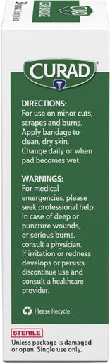 Curad Clear Plastic Self-Adhesive Bandages 3/4" x 3" Essential First Aid Supplies 30 per Box Pack of 6