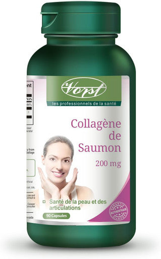 VORST Salmon Collagen 200mg plus Vitamin C 90 Capsules | Type 1 & Type 3 Supplement for Anti Aging, Dull Skin, Hair, Nails, Joints, Bones | Includes 40mg of Vitamin C | 1 Bottle