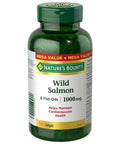 Nature's Bounty Wild Salmon Fish Oil Pills Supplement Helps Maintain Cardiovascular Health 1000Mg 180 Softgels