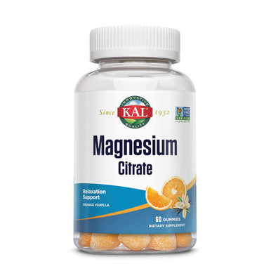 KAL Magnesium Citrate Gummy | Healthy Relaxation, Muscle, Bone, & Energy Support | Vegetarian & Non-GMO | 60 Gummies