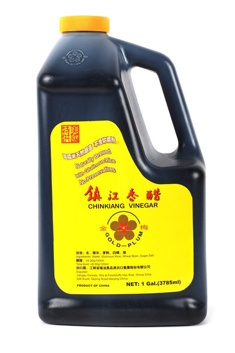 Gold Plum Chinkiang Vinegar, 18.6 fl oz Ã¢â‚¬â€œ Authentic Zhenjiang Black Vinegar, Traditionally Solid-State Fermented, Non-GMO, No Preservatives Added, Vegan Ã¢â‚¬â€œ Perfect for Dumpling Dipping, Salads, Sweet & Sour Ribs, and Braised Dishes