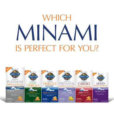 Garden of Life Epa/Dha Omega 3 Fish Oil - Minami Natural Brain Function Heart And Mood Supplement 60 Softgels