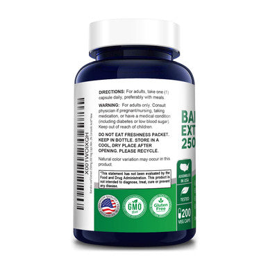 Banaba Leaf Extract 250mg 200 Vegetarian Caps (Non-GMO & ) 2% Corosolic