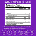 NutraChamps Iron Gummies With Vitamin C 20Mg Iron Gummies For Women Men and Kids Blood Cell Formation Support 120 Gummies Iron Gummy For Iron Deficiency and Anemia Energy Focus Immune Boost (2 Pack)