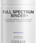 Codeage Binder + Systemic Binder Supplement - Activated Charcoal Pills Bentonite Clay Mineral Powder Fulvic & Humic Acids Molybdenum Carbon Forms - 90 Capsules