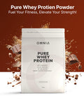 OMNIA Pure Whey Protein Powder Nutrition Low Carbs and Low Sugar Muscle Building Powder Over 22G Protein Per Serving 33 Servings - 1 KG - Chocolate