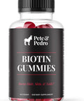 Pete & Pedro Biotin Gummies - Daily Hair Growth Strengthening Supplement For Stronger Hair, Skin, & Nails Cherry Flavor Biotin Gummy 5000Mcg Per Serving As Seen On Shark Tank, 60 Count