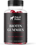 Pete & Pedro Biotin Gummies - Daily Hair Growth Strengthening Supplement For Stronger Hair, Skin, & Nails Cherry Flavor Biotin Gummy 5000Mcg Per Serving As Seen On Shark Tank, 60 Count