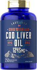 Carlyle Cod Liver Oil Softgels | 1245mg | 250 Count | Norwegian | Non GMO Gluten