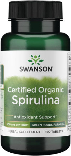 Swanson Organic Spirulina 500 Milligrams 180 Tabs