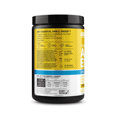 Optimum Nutrition (On) Amino Energy Plus Electrolytes Powder - Pre Workout Bcaas Amino Acids Keto Friendly Anytime Energy Powder - Pineapple Twist 285 G 30 Servings