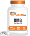 BulkSupplements HMB Capsules (-Hydroxy -Methylbutyrate) - HMB Supplement for Muscle Recovery & Endurance - Calcium HMB - 1000mg - 3-Month Supply (180 Capsules)