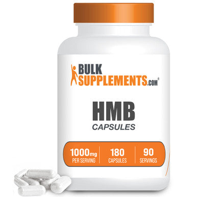 BulkSupplements HMB Capsules (-Hydroxy -Methylbutyrate) - HMB Supplement for Muscle Recovery & Endurance - Calcium HMB - 1000mg - 3-Month Supply (180 Capsules)