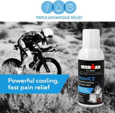 Curad Ironman ActivICE Topical Cooling Spray Pain Relief for Arthritis Joint Muscle Back & Body Aches & Pain 4-oz (3 Count)