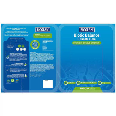 Bioglan everyday double strength, biotic balance, 30 capsules food supplement