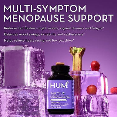 Hum Fan Club Menopause Probiotic Supplement With Siberian Rhubarb For Women May Provide Multisymptom Relief For Hot Flashes & Low Energy. Helps Hormonal Balance (30Count)