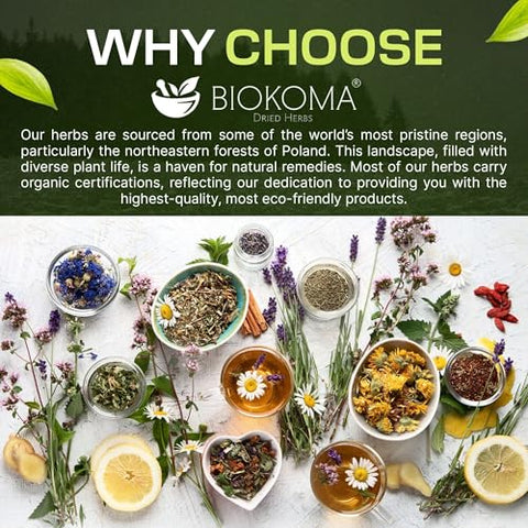 Biokoma Organic White Mulberry Leaf Tea Loose Dried Leaves 1.76oz - Morus Alba Herbal Tea - USDA Organic - Resealable Moisture Proof Pouch - No Additives - No Preservatives - Non GMO - Kosher
