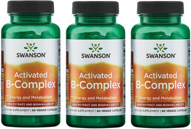Swanson Activated B-Complex - High Potency and Bioavailability (60 Veggie Capsules) (3 Pack)