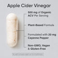 Apple Cider Vinegar Pills with Cayenne Pepper Made from Organic Fermented Apple Cider NonGMO Project Verified Vegan 120 Veggie Capsules