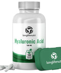 LongLifeNutri Hyaluronic Harmony: 100Mg Ha, 180 Vegetarian Capsules For Optimal Knee & Joint Care, Enhanced Skin Elasticity, And Youthful Glow