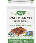 Nature'S Way Premium Herbal Pau D'Arco Inner Bark, Traditional South American Ingredient, 1,090 Mg Per Serving, 100 Capsules