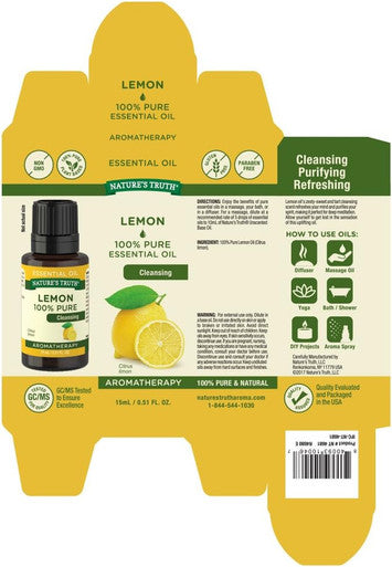 Nature's Truth Vitamins Essential Oil, Lemon, 0.51 Fluid Ounce