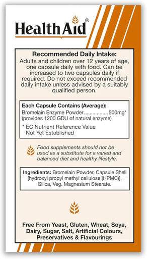 HealthAid Bromelain 500mg - 30 Vegicaps