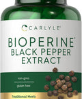 Carlyle Bioperine 10mg | 120 Capsules | Non-GMO & Gluten | Sourced from Black Pepper Extract | Supports Curcumin Powder Absorption