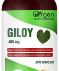 ORGEN GILOY 405 mg 4:1 QCE 1620 mg Extract I Increase Energy I Adaptogen I Resistance to stress