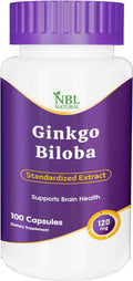 Nbl Natural NBL Natural Ginkgo Biloba Capsules 120mg Memory Support Supplement Supports Brain Function and Mental Alertness 100 Capsules