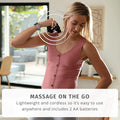 Homedics Portable Full Body Vibration Massager, Effective Targeted And Full-Body Massage, High & Low Intensity Levels, Ergonomic Easy-Grip Handle 3 Interchangeable Attachments, 2 Aa Batteries Included