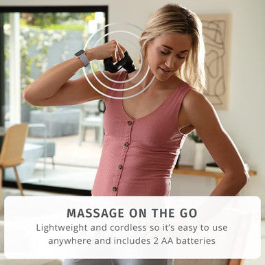 Homedics Portable Full Body Vibration Massager, Effective Targeted And Full-Body Massage, High & Low Intensity Levels, Ergonomic Easy-Grip Handle 3 Interchangeable Attachments, 2 Aa Batteries Included