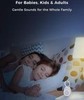 Foxfine Portable Sound Machine Travel White Noise Machine With 30 Soothing Sounds Timer & Memory For Sleeping Baby Adults White
