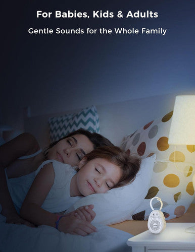 Foxfine Portable Sound Machine Travel White Noise Machine With 30 Soothing Sounds Timer & Memory For Sleeping Baby Adults White