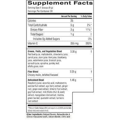 Barleans Superfruit Greens Powder with Antioxidant Power of Berries Fruits and Vegetables Vegan Non GMO Gluten Free 9.52Ounce