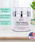 Radha Beauty Moisturizing Miracle Retinol Cream for Face with 2.5 Retinol Hyaluronic Acid Vitamin E and Green Tea. Best Night and Day AntiAging Wrinkle Cream 1.7 fl oz.