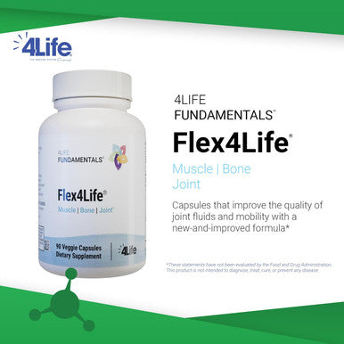 4Life Flex - Joint Support Formula with Terminalia Chebula Hyaluronic Acid & Turmeric for Healthy Joint Tissue Flexibility & Agility - Muscle and Joint Health - 90 Veggie Capsules