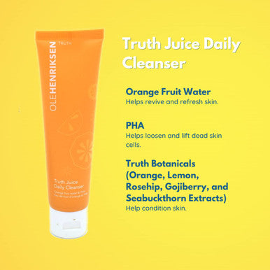 Ole Henriksen Olehenrikse Splashing Stars Cleanser & Scrub Duo:: Lemonade Smoothing Scrub, Truth Juice Daily Cleanser - Travel-Friendly Face Wash Skin Care Cleansing Set - Exfoliating, 1 Ounce