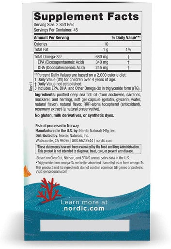 Nordic Naturals Ultimate Omega Junior 500 mg 90 Softgels