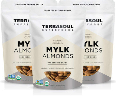 Terrasoul Superfoods Raw Unpasteurized Organic Almonds (Mylk Grade) 6 Pounds